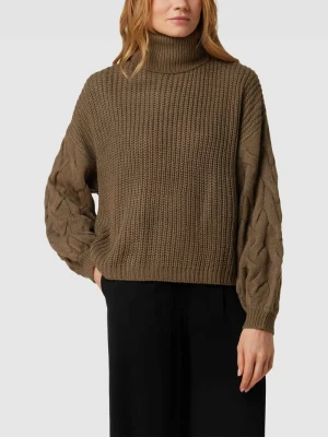 Sweter z dzianiny z golfem model ‘Vioa’ Vila
