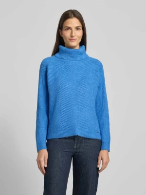 Sweter z dzianiny z golfem MORE & MORE