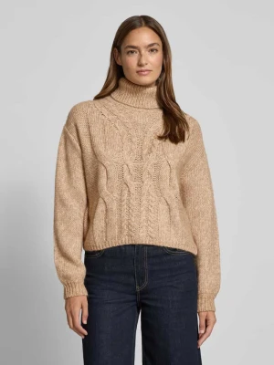 Sweter z dzianiny z golfem Oui