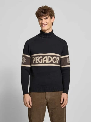 Sweter z dzianiny z golfem Pegador