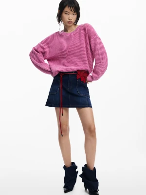 Sweter z dzianiny z haftami Desigual