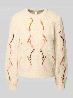 Sweter z dzianiny z haftami model ‘GABBI’ YAS