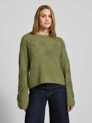 Sweter z dzianiny o kroju relaxed fit z dodatkiem wełny z alpaki model ‘Miabelle Hope’ MSCH Copenhagen
