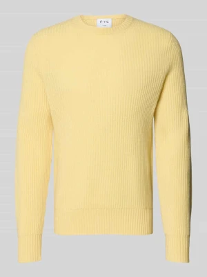 Sweter z dzianiny z kaszmiru z okrągłym dekoltem FTC Cashmere Jasnożółty