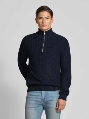 Sweter z dzianiny z kołnierzem MCNEAL Granatowy