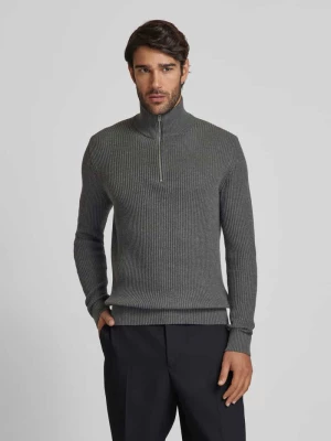 Sweter z dzianiny z kołnierzem model ‘RBLALIAM’ Jack & Jones Premium