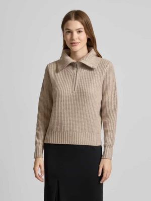 Sweter z dzianiny z kołnierzem QS