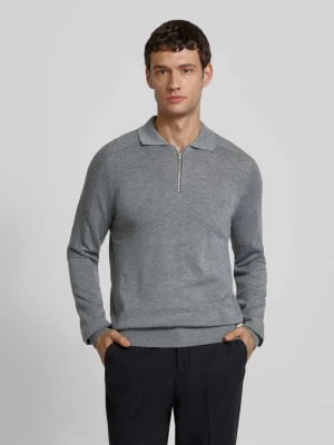 Sweter z dzianiny z kołnierzykiem polo Antony Morato