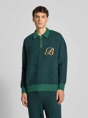 Sweter z dzianiny z kołnierzykiem polo BLKVIS