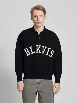 Sweter z dzianiny z kołnierzykiem polo BLKVIS