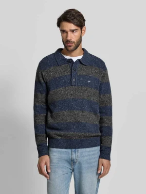 Sweter z dzianiny z kołnierzykiem polo FYNCH-HATTON