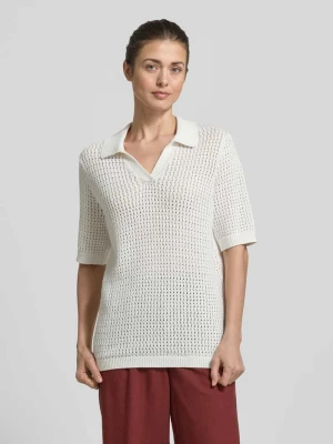 Sweter z dzianiny z kołnierzykiem polo i rękawem o dł. 1/2 model 'DENEFA' Soyaconcept