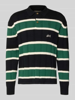 sweter z dzianiny z kołnierzykiem polo i wyhaftowanym logo BLKVIS