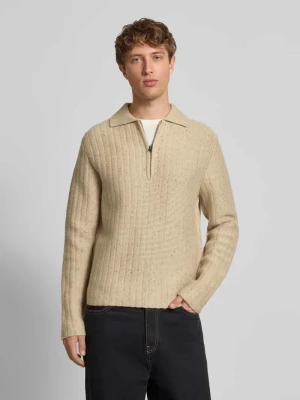 Sweter z dzianiny z kołnierzykiem polo i zamkiem błyskawicznym G-Star Raw