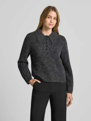 Sweter z dzianiny z kołnierzykiem polo model ‘alpha’ Gestuz