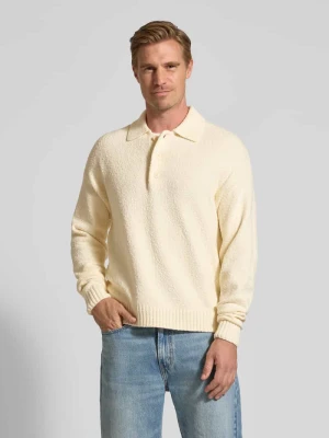 Sweter z dzianiny z kołnierzykiem polo model ‘BEKKET’ drykorn