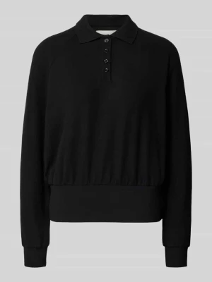 Sweter z dzianiny z kołnierzykiem polo model ‘Geigi’ Opus