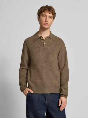 Sweter z dzianiny z kołnierzykiem polo model ‘NIXON’ Redefined Rebel