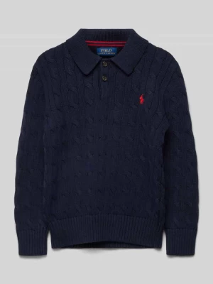 Sweter z dzianiny z kołnierzykiem polo RALPH LAUREN TEENS