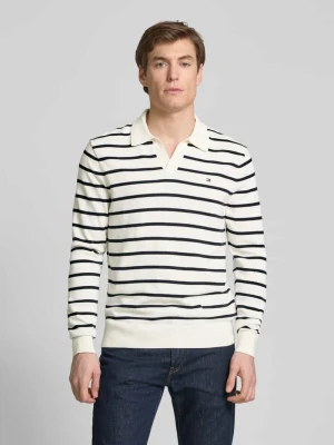 Sweter z dzianiny z kołnierzykiem polo Tommy Hilfiger