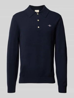 Sweter z dzianiny z kołnierzykiem typu kent Gant