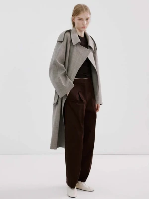 Sweter z dzianiny z krótkim rękawem brązowy - Kobieta - - MANGO