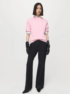 Sweter z dzianiny z krótkim rękawem różowy - Kobieta - - MANGO