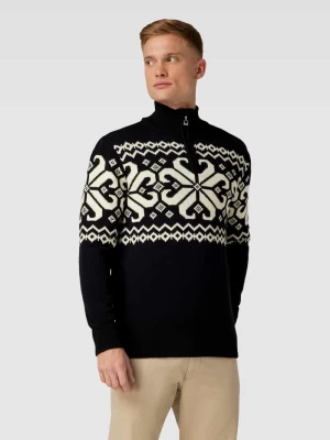 Sweter z dzianiny z krótkim zamkiem błyskawicznym model ‘Falkeberg’ Dale of Norway