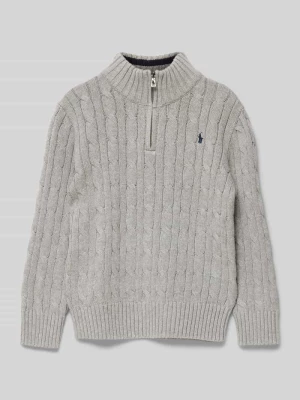 Sweter z dzianiny z krótkim zamkiem błyskawicznym Polo Ralph Lauren Kids