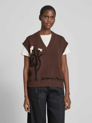 Sweter z dzianiny z krótkimi rękawami model ‘CRUSCA’ Weekend Max Mara