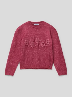 Sweter z dzianiny z kwiatowym wzorem Mayoral