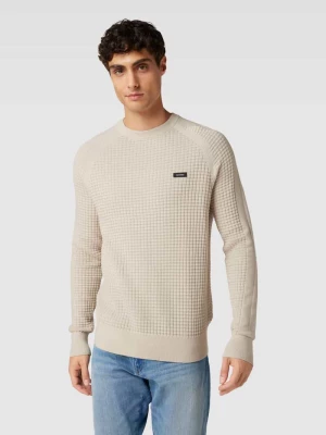 Sweter z dzianiny z lekko fakturowanym wzorem CK Calvin Klein
