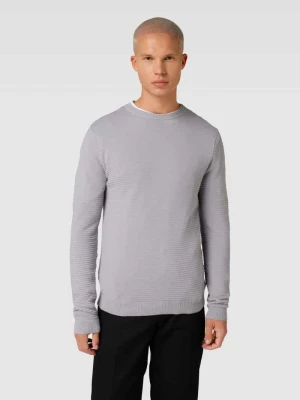 Sweter z dzianiny z lekko fakturowanym wzorem model ‘WILLIAM’ jack & jones