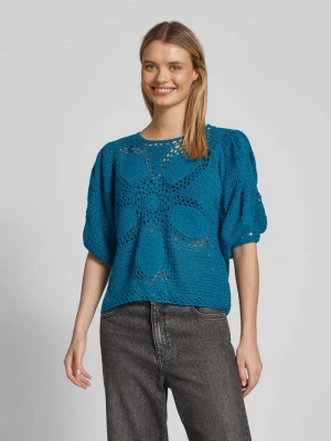 Sweter z dzianiny z listwą guzikową FARM RIO