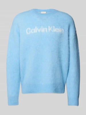 Sweter z dzianiny z logo i okrągłym dekoltem Calvin Klein Jeans