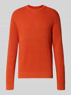 sweter z dzianiny z mieszanka bawełny w kroju regular fit MCNEAL Ciemnopomarańczowy