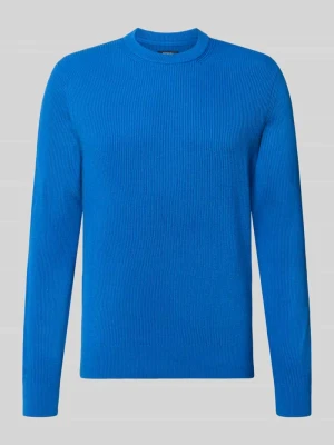 sweter z dzianiny z mieszanka bawełny w kroju regular fit MCNEAL Niebieski
