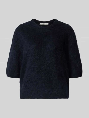 Sweter z dzianiny z mieszanka moheru z rękaw o dł. 1/2 model 'debbie' Gestuz Granatowy melanż