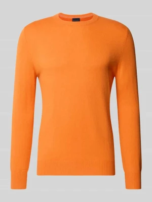 sweter z dzianiny z mieszanka wełny i kaszmiru o kroju regular fit Christian Berg Pomarańczowy melanż