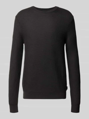 Sweter z dzianiny z mieszanka wełny model 'Bennino' JOOP! Czarny