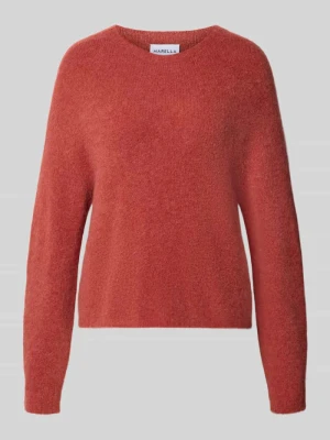 Sweter z dzianiny z mieszanka wełny z alpaki model 'GIUNCO' Marella Ciemnoczerwony