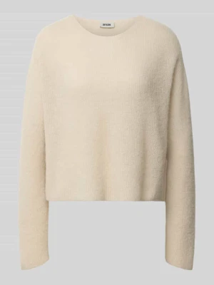Sweter z dzianiny z mieszanka wełny z alpaki model 'MENY' Drykorn Złamany biały