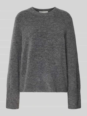 Sweter z dzianiny z mieszanka wełny z okrągły dekolt Closed Średnioszary melanż