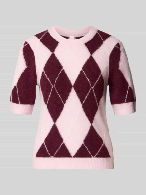 Sweter z dzianiny z mieszanka wełny z rękaw o dł. 1 / 2 model 'JOHI' Y.A.S Śliwkowy
