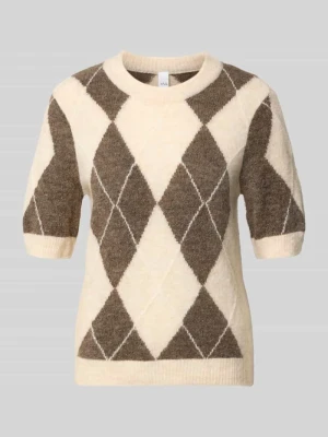 Sweter z dzianiny z mieszanka wełny z rękaw o dł. 1 / 2 model 'JOHI' Y.A.S Złamany biały