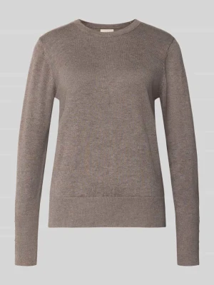 Sweter z dzianiny z mieszanka wiskozy model 'KATIE' Freequent Beżowy
