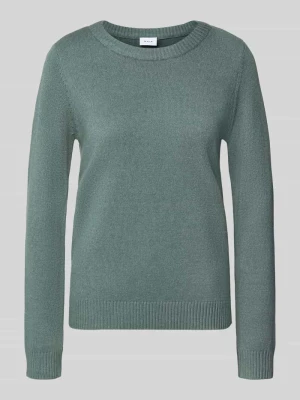 Sweter z dzianiny z mieszanka wiskozy Vila Petrol