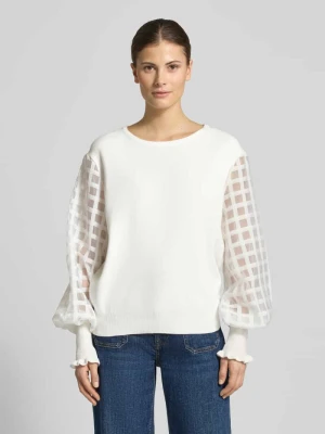 Sweter z dzianiny z Mieszanka wiskozy z Okrągły dekolt Apricot