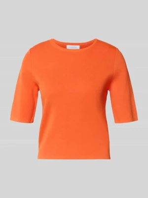sweter z dzianiny z mieszanka wiskozy z rękaw o dł. 1 / 2 Rich & Royal Pomarańczowy
