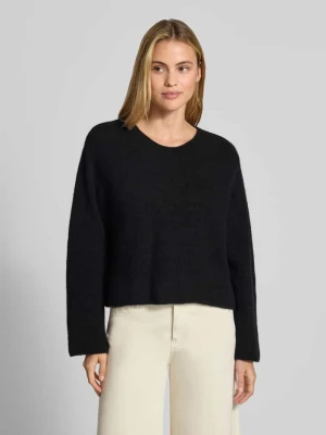 Sweter z dzianiny z mieszanki alpaki i lnu Model 'VITOW' American Vintage Czarny